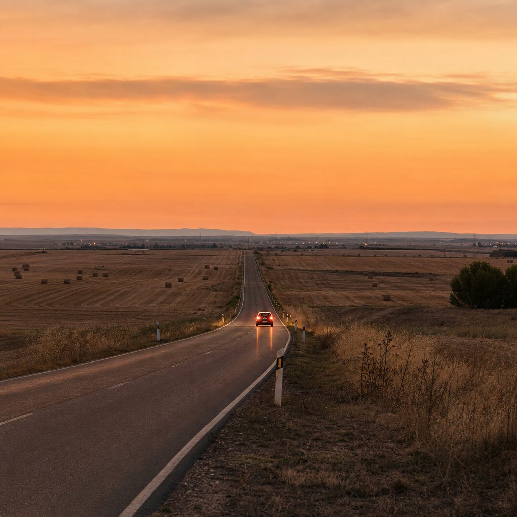 Conducir de noche por las comarcales y tu vista